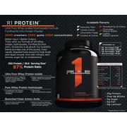 Rule 1 Whey Protein Isolate with FREE Rule 1 Shaker bottle, R1 PROTEIN  WHEY ISOLATE/HYDROLYSATE FORMULA Our flagship protein is made with  super-pure 100% whey isolate, fast-acting whey hydrolysate, and  virtually