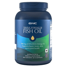 GNC Triple Strength Fish Oil - 1500 mg Fish Oil with 900 mg of highly absorbable EPA/DHA Omega-3 - 60 Softgels