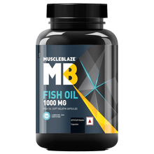 MuscleBlaze Omega 3 Fish Oil, 1000 mg (180 mg EPA and 120 mg DHA) - 60 Softgels