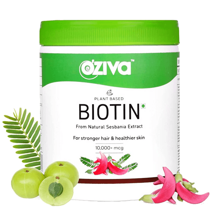 Buy OZiva Plant Based Biotin. 10,000+ mcg for Hair Growth & Hair Fall  Control - 125g online at best price in India | OZiva OTHERS | NUTRISTAR